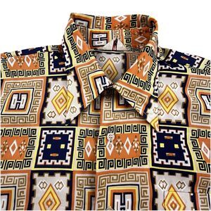 Vintage ENVOY Shirt Mens Large 16.5 Geometric 60s 70s Disco Collar Colorful